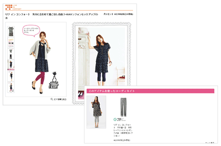 1つのコレクションに対して、さまざまな着こなし方をWebサイト上で提案