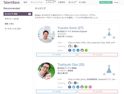 TalentBase(企業の管理画面)