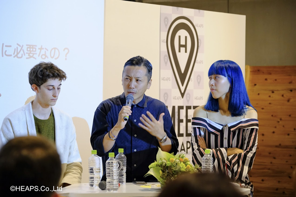公開取材会で登壇した3名。（左）Jonah Reider氏（中央）T.Y.FARM創業者 太田太氏（右）Satellite Youngボーカル 草野絵美氏