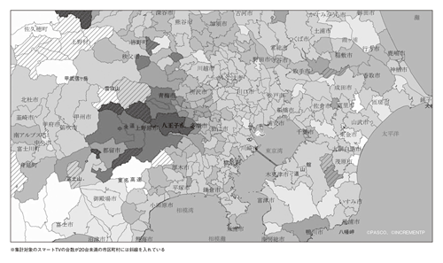 図表2 2018年4月14日放送「アド街ック天国」市区町村別番組平均接触率