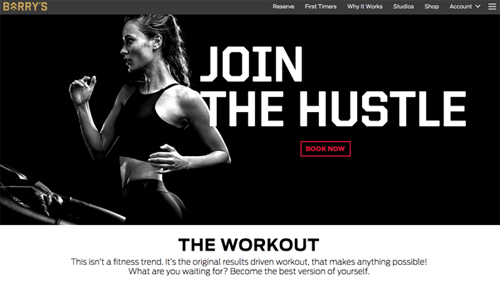 Barry’s BootcampのWebサイトより（https://www.barrysbootcamp.com/）