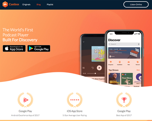 CastBoxのWebサイトhttp://castbox.fm/