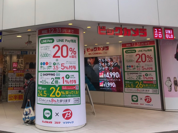 「SHOPPING GO」導入当初のビックカメラ店頭の様子