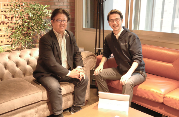 TVISION INSIGHTS株式会社　共同創業者／代表取締役社長　郡谷康士氏と筆者