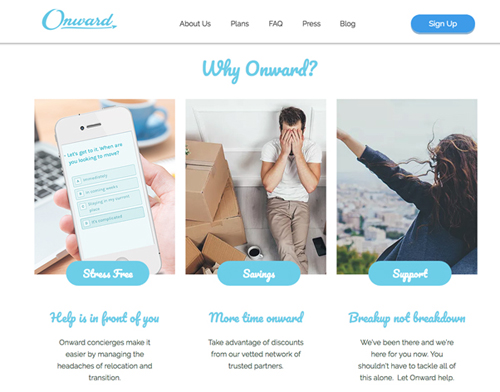 OnwardのWebサイトhttps://www.move-onward.com/