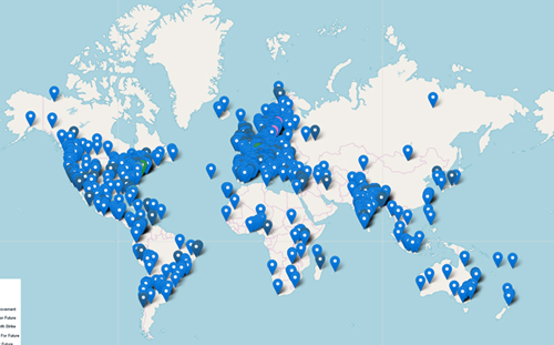 「環境・学校ストライキ」が実施された都市（FridaysForFuture.orgのWebサイトより）https://www.fridaysforfuture.org/events/map