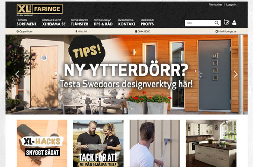スウェーデンで成長率が最も高いXL-ByggのWebサイトhttps://www.xlbygg.se/faringe