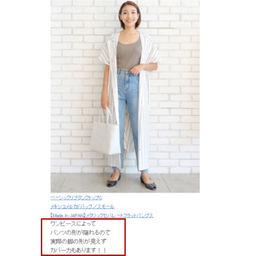 ブログではスタッフが悩みに寄り添いながら、商品を紹介している(赤枠は編集部加筆)