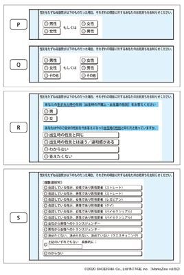 図表3　調査で示した性別の聞き方4案