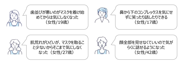 マスク着用のメリットだと感じること（自由回答）