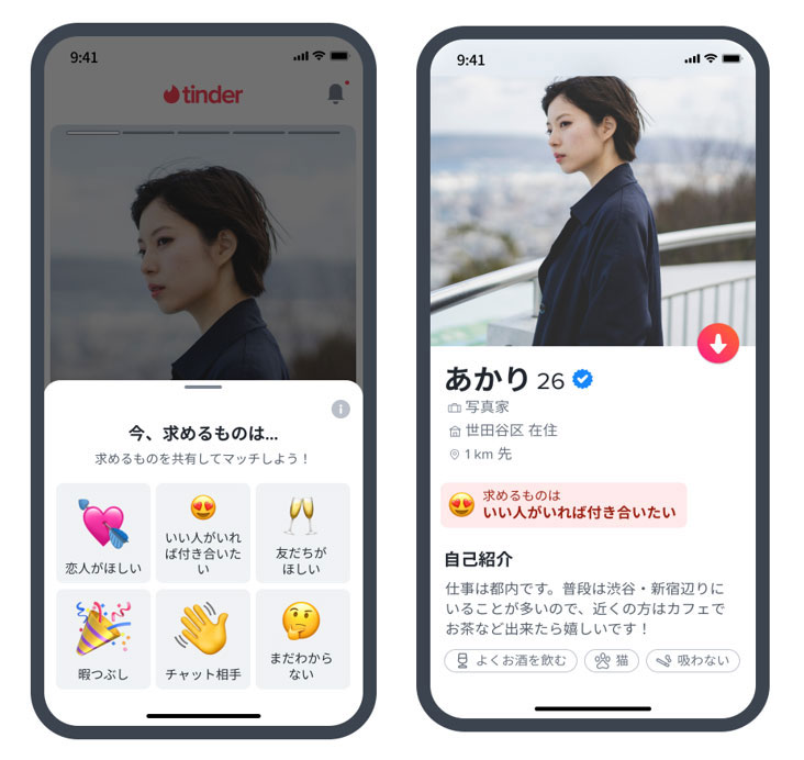 2023年1月導入の新機能「今、求めるものは…」のイメージ