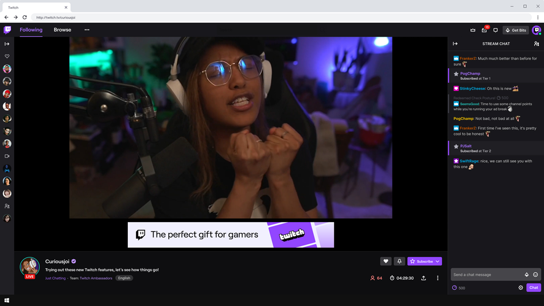 Twitchの配信画面