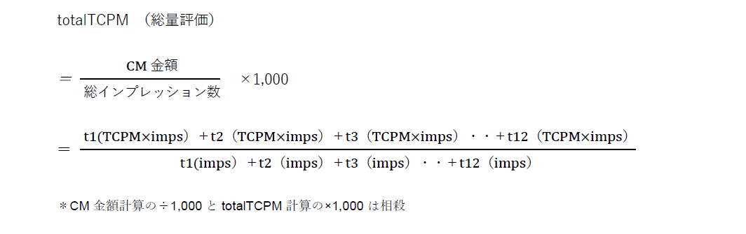 totalTCPM（総量評価）の計算式