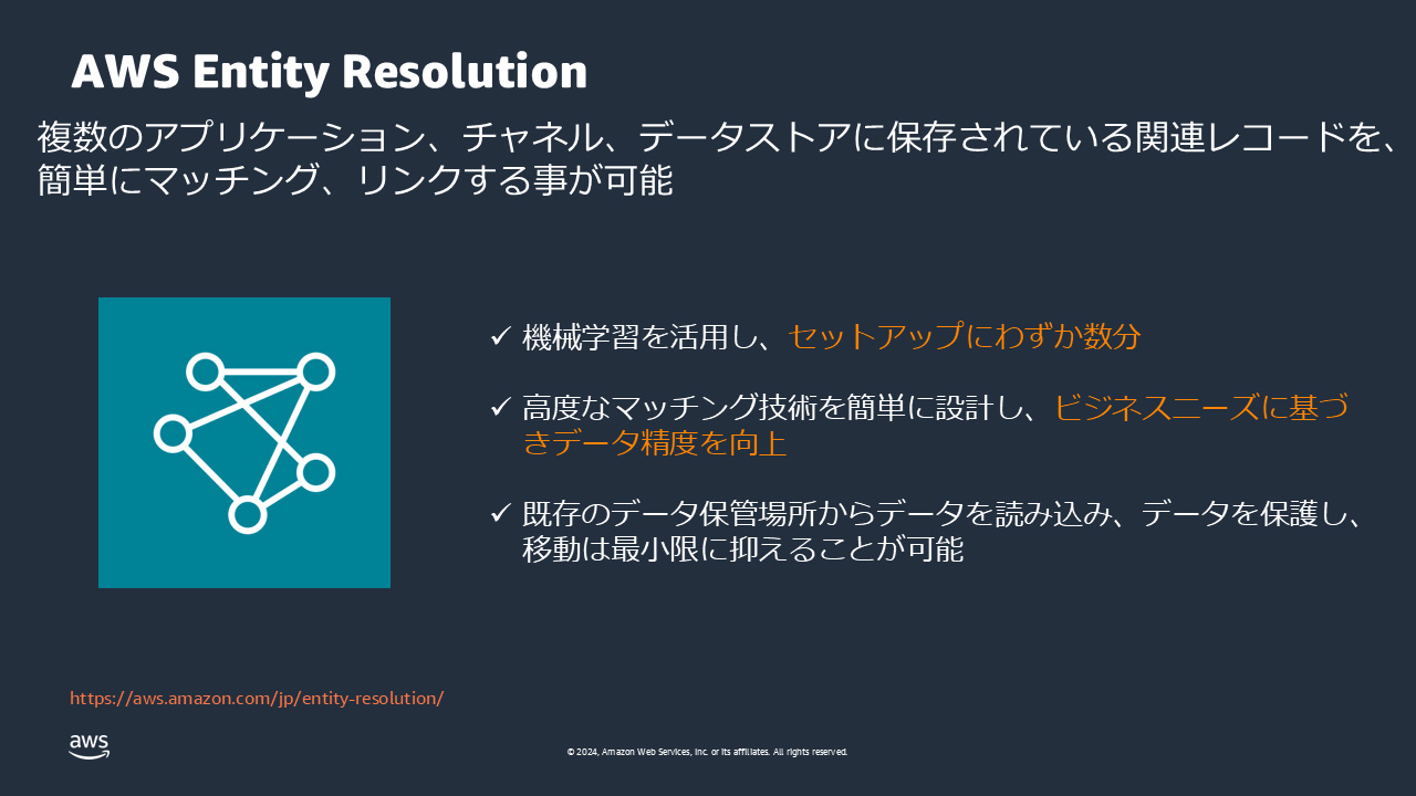 AWS Entity Resolutionについての簡単な説明です