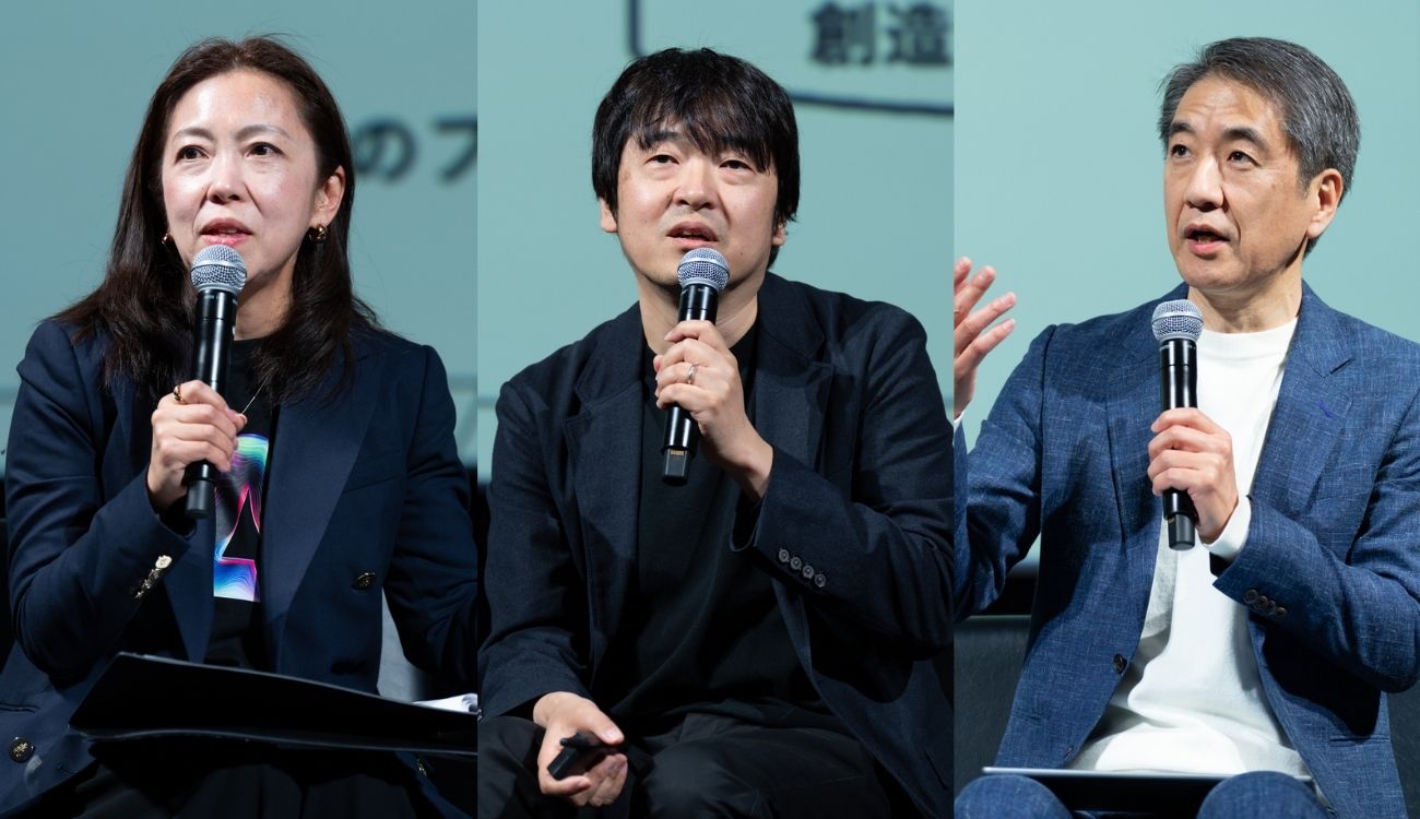 左：アドビ株式会社　C&P法人マーケティング本部 フィールドマーケティング 本部長　河合 美和氏、中：dentsu Japan／電通コーポレートワン　チーフ・AI・オフィサー／エグゼクティブクリエイティブディレクター　並河 進氏、右：アドビ株式会社　ジャパントランスフォーメーション本部 プリンシパルビジネスデベロップメント マネージャー　阿部 成行氏