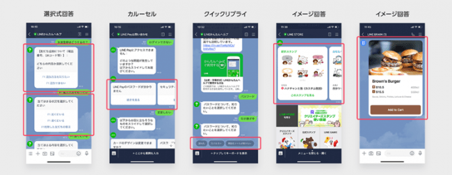 ユーザーインターフェイスイメージ一例（提供元：LINE）