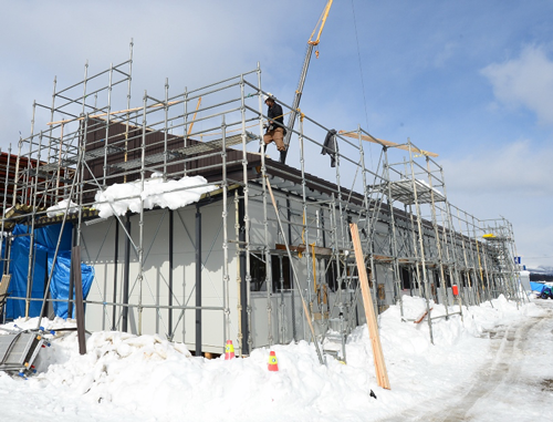現在建設中の仮設住宅の様子