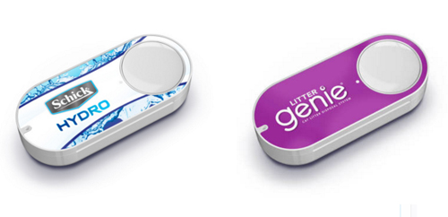 Edgewell Personal Careが今年3月に発表した男性用髭剃り「Schick Hydro」、ネコのトイレ用製品「 Litter Genie」用のAmazon Dash ボタン
