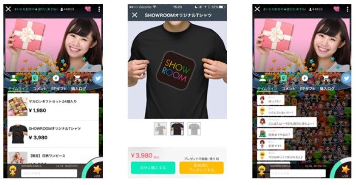 「SHOPROOM」での商品購入イメージ