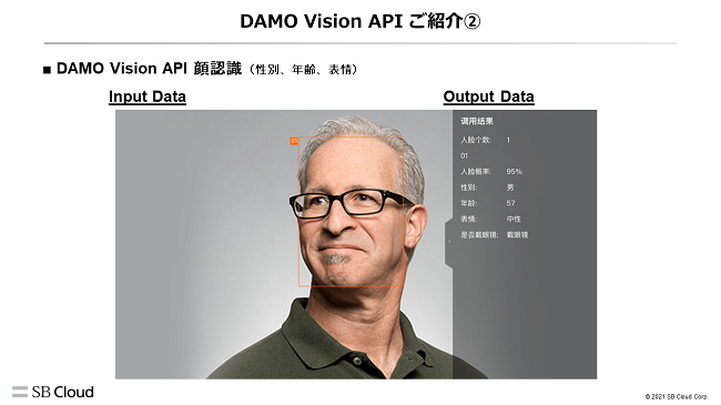 DAMO Vision API 顔認識