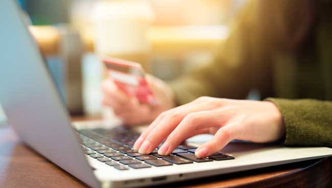 Woman shopping online