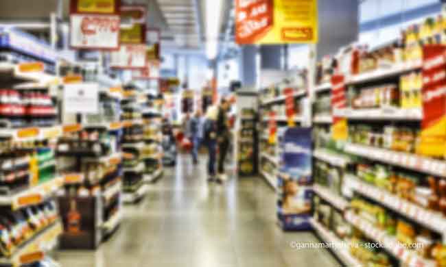 Background supermarket. Background blur. The concept: consumerism, trade, sale