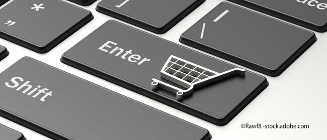 e-commerce symbol on a computer keyboard, black friday concept