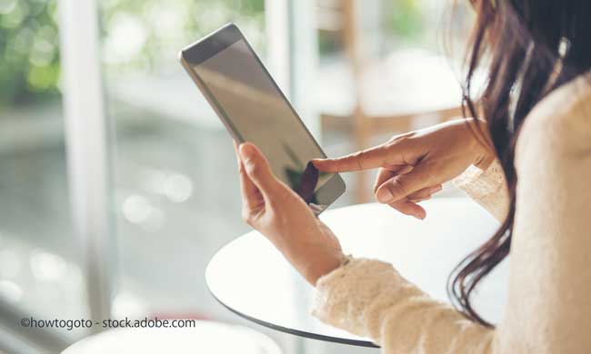 woman using digital tablet shopping online, call, texting message internet technology lifestyle