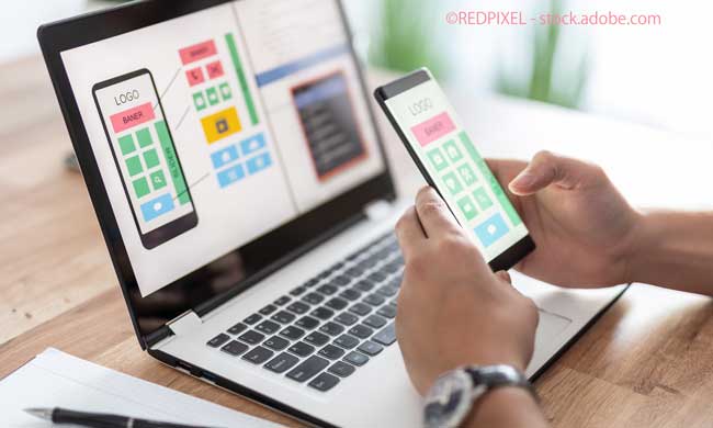 Designers drawing website ux app development