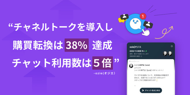 チャネルトーク導入で購買転換率38%増