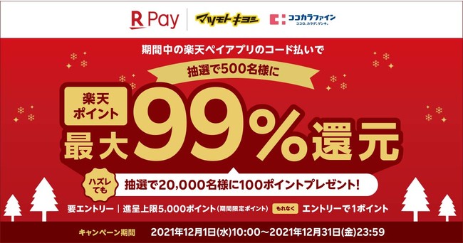 楽天ペイの支払金額を抽選で最大99%還元するキャンペーン