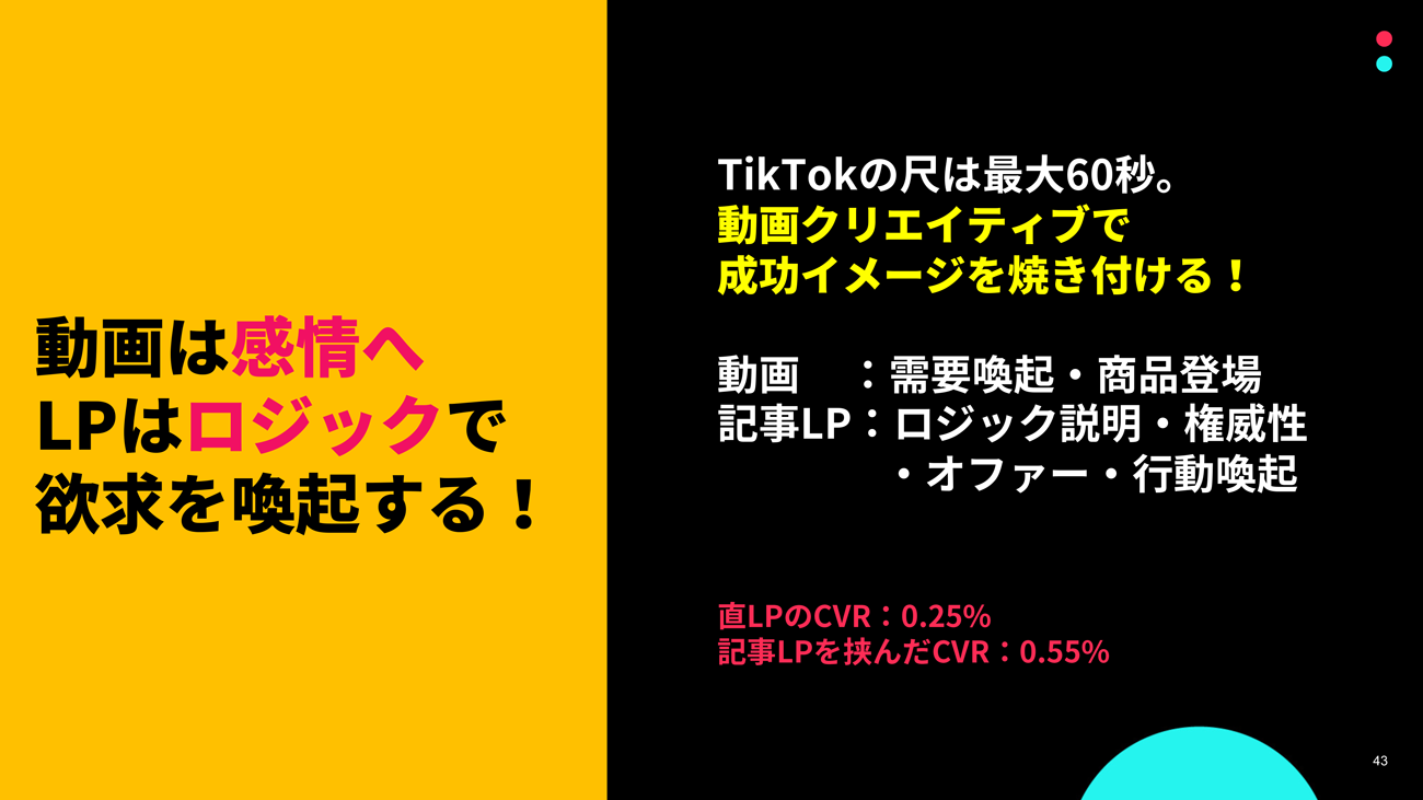 動画と記事LPの役割分担