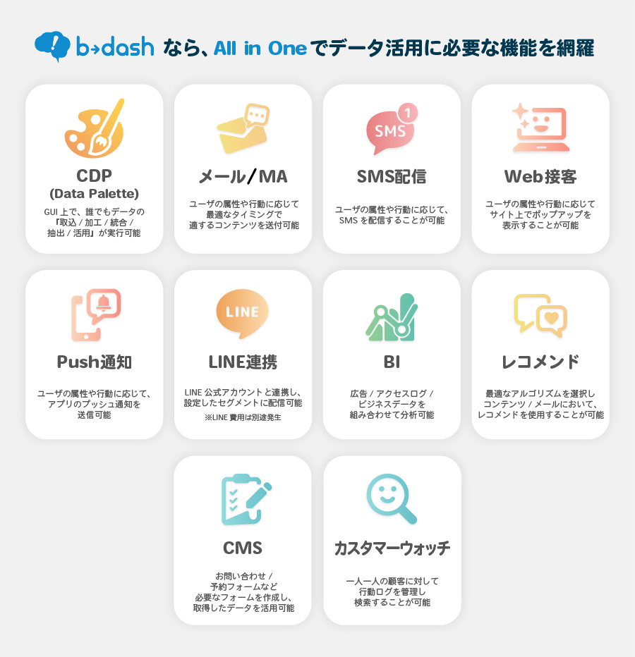 b→dashのAll in One機能