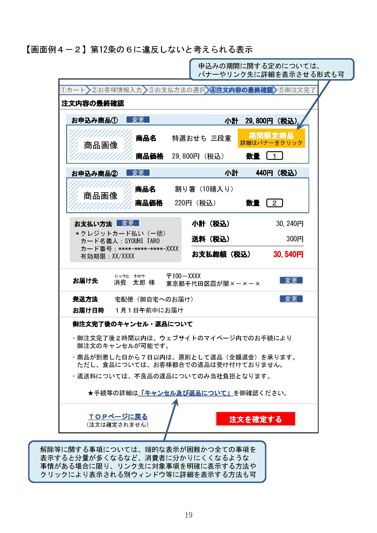 第12条の6に違反しないと考えられる表示