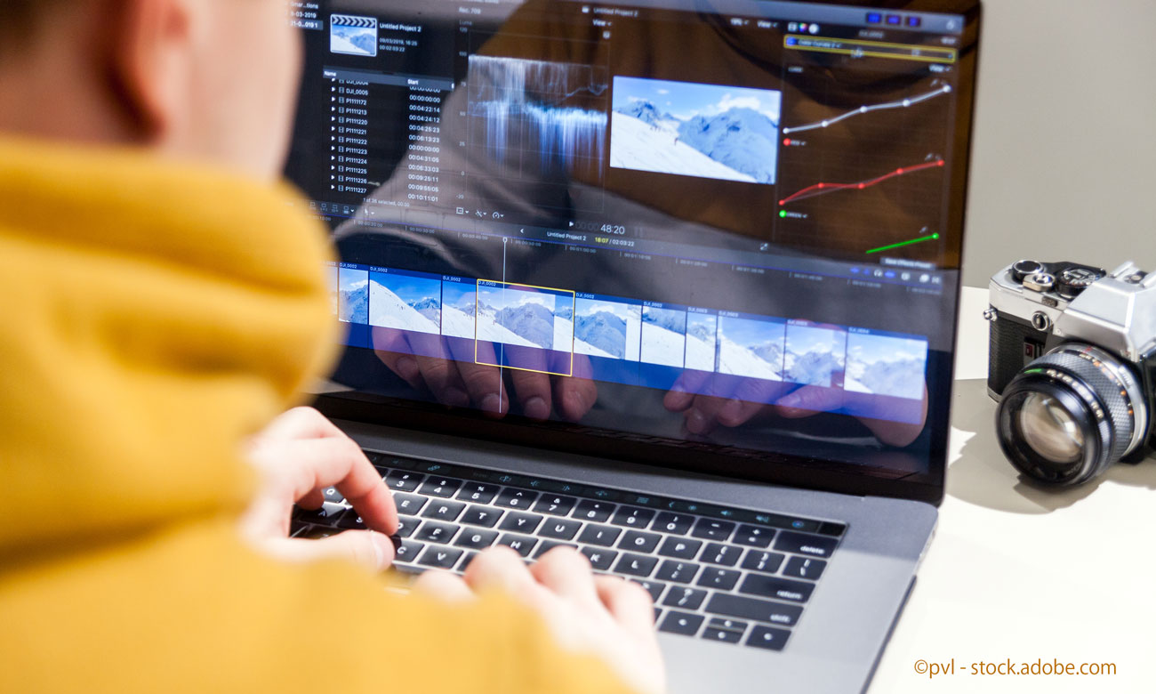 Video editing with laptop
