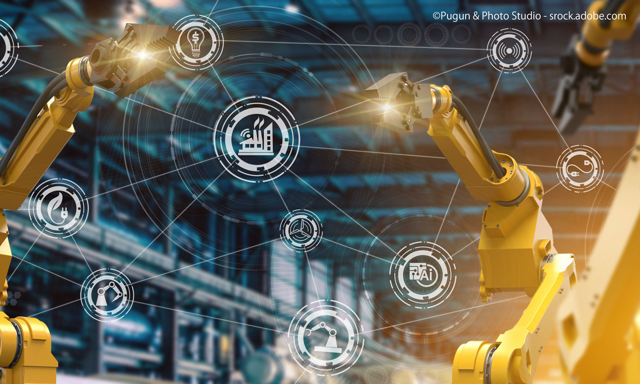 heavy automation robot arm machine in smart factory industrial
