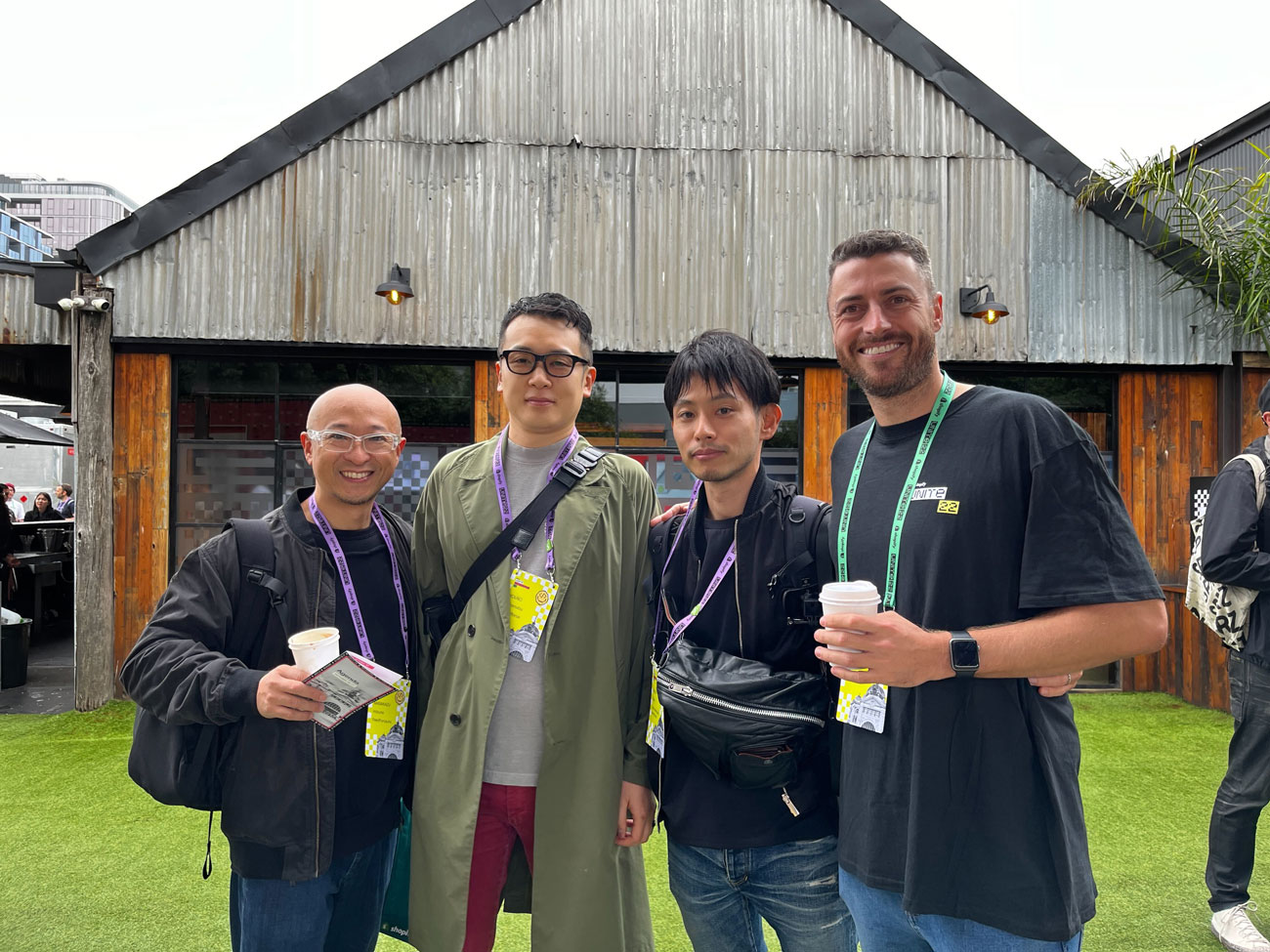 左から、AppUnity 水野氏と筆者、non-standard worldかぶしき会社 佐藤氏、Head Of Partnerships at Shopify (APAC). Rhys氏