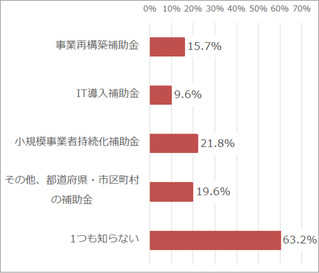 （Q9）テイクアウトの導入に関する補助金、助成金があることを知っているか？知っているテイクアウトに関する補助金、助成金はどれか。（複数回答／n=408）