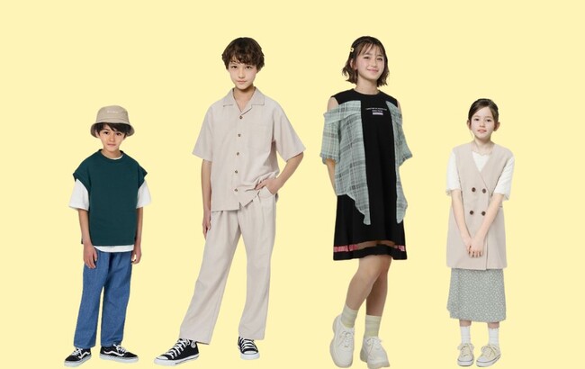 （左から）130㎝の男の子／150㎝の男の子／150㎝の女の子／130㎝の女の子