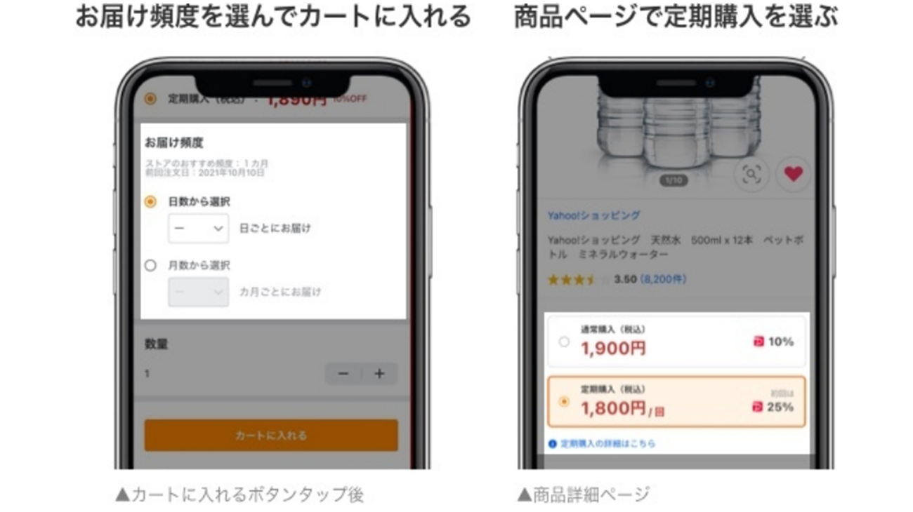 定期購入機能の画面イメージ