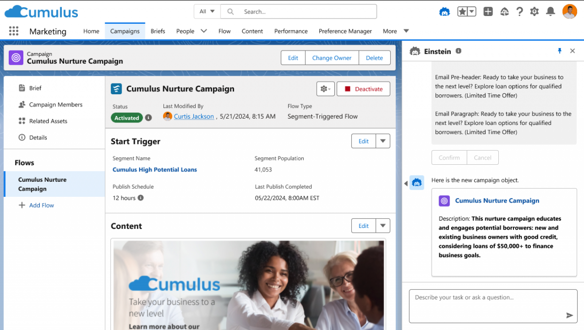 Einstein Copilot for Marketersはターゲットとするオーディエンス向けマーケティングキャンペーンの生成を支援