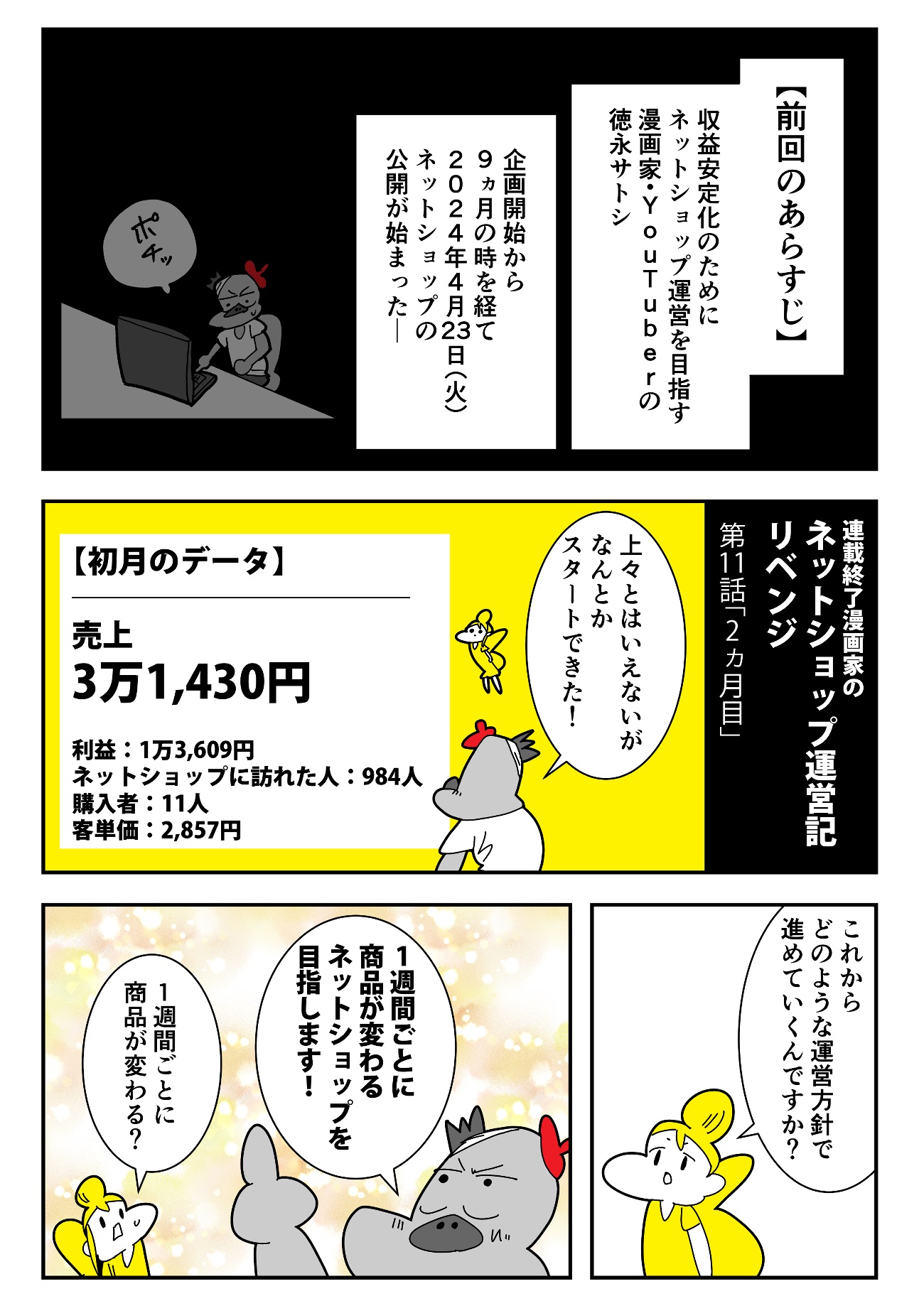 ネットショップ運営記リベンジ 第11話1ページ目