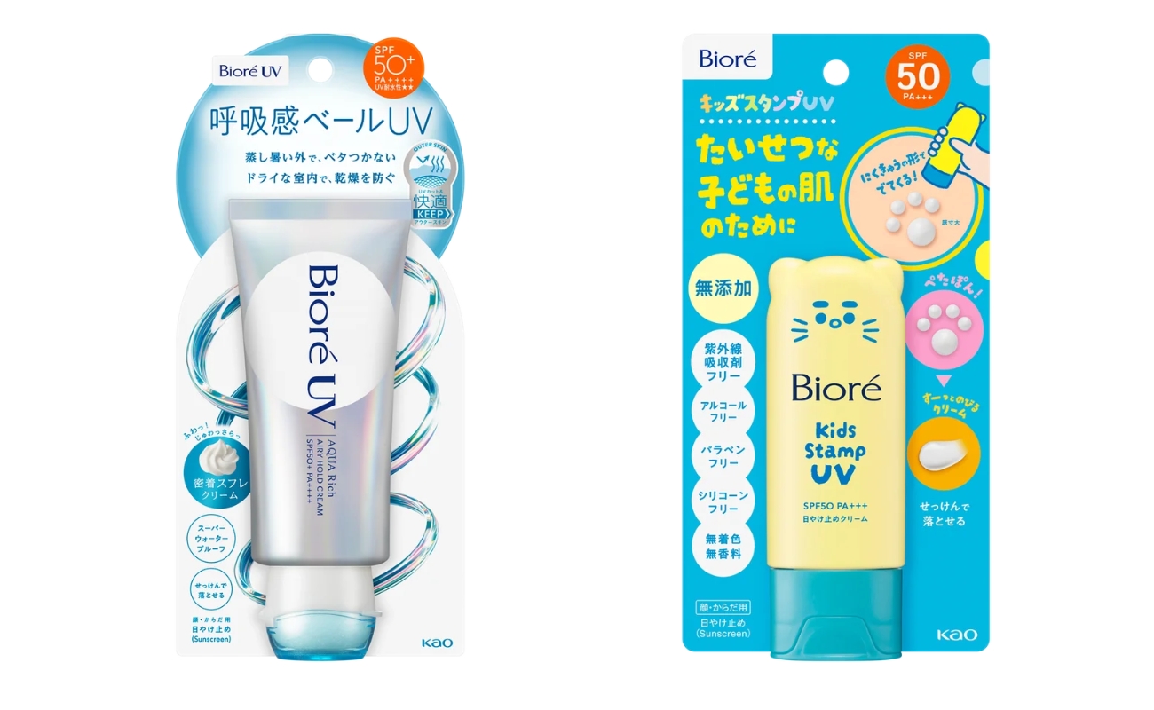 呼吸感ベールUVとキッズスタンプUVの累計出荷本数と売れ行きを示すスライド