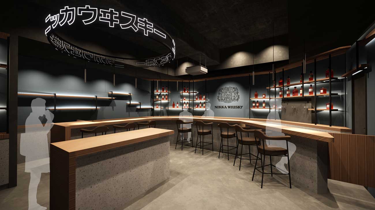 店内イメージ。バーテンダーを囲うコの字型ではなく、