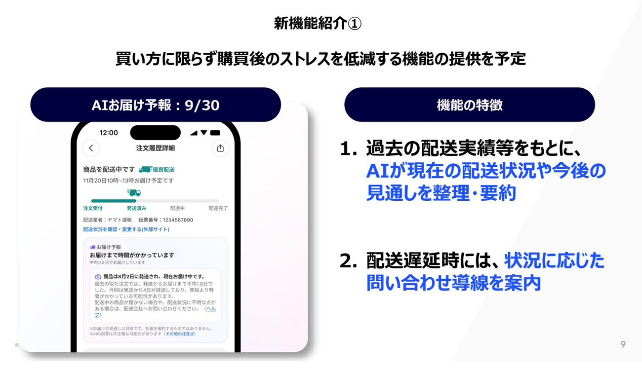 AIお届け予報の機能イメージ