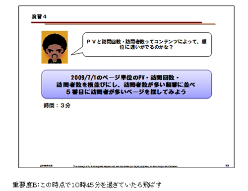 時間を見て飛ばす資料を決めておきましょう