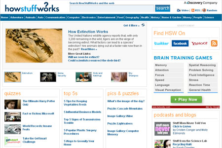 HowStuffWorks.com:世の中のさまざまな「物事の仕組み」を、文章や動画などで説明するWebサイト 月間約1,800万検索ワードの流入がある